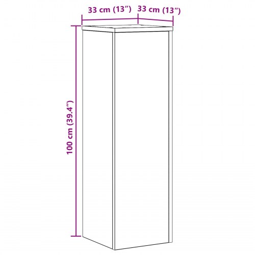 Planteholder Sort Eg 33x33x100 cm Kunstigt Træ