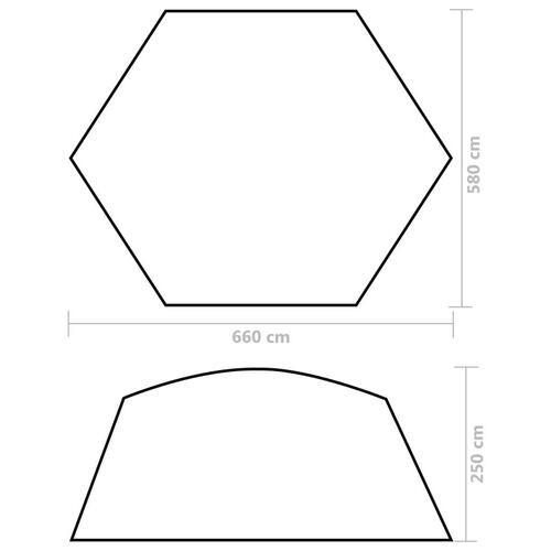 Pooltelt 660x580x250 cm stof grå