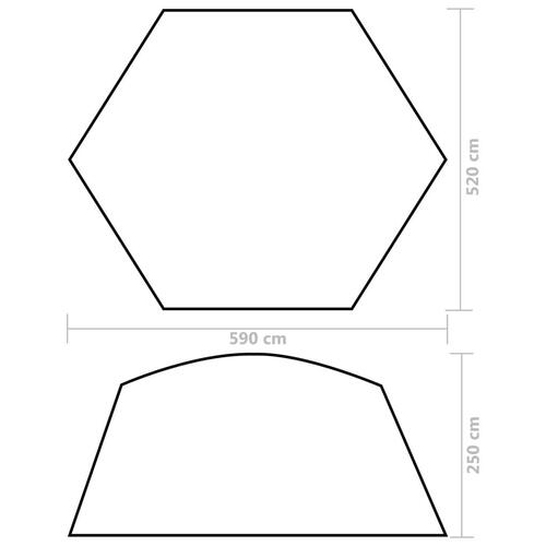 Pooltelt 590x520x250 cm stof camouflagefarvet