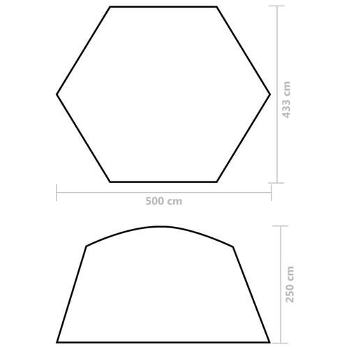 Pooltelt 500x433x250 cm stof camouflagefarvet