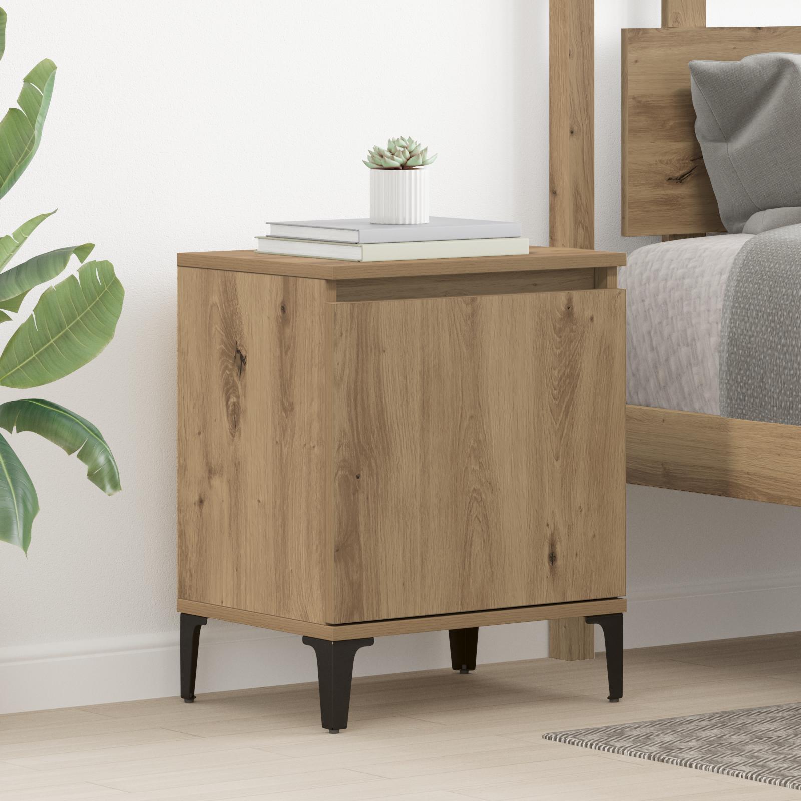 Artisan Egeben Sengebord Artisan Egetræ Konstrueret træ, Metal