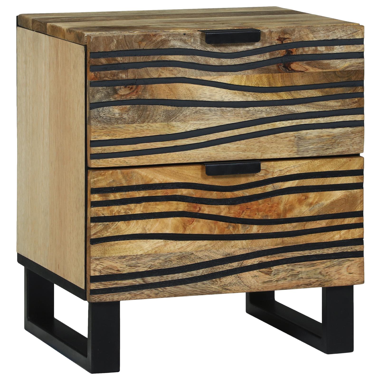 Natskab med skuffe Brun 40 x 33 x 46 cm Massivt mangotræ billede