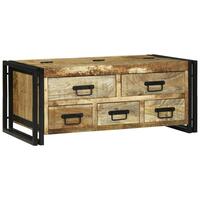 Sofabord 90x50x38 cm Massivt Træ Rå Mango