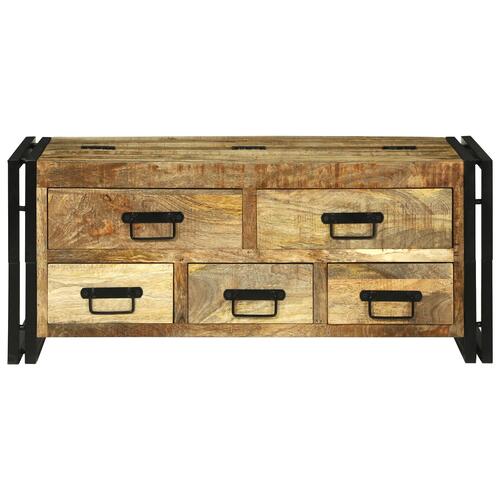 Sofabord 90x50x38 cm Massivt Træ Rå Mango