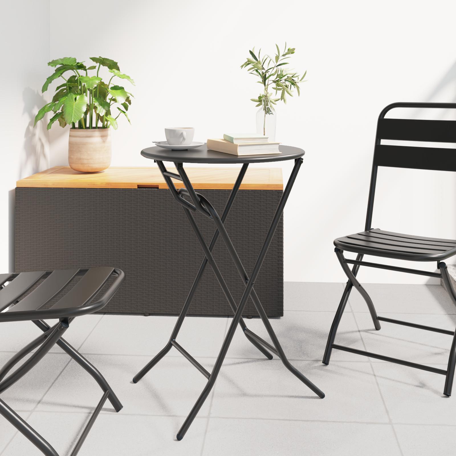 Sammenfoldeligt Havebord Antracitgrå Ø50x72 cm Stål