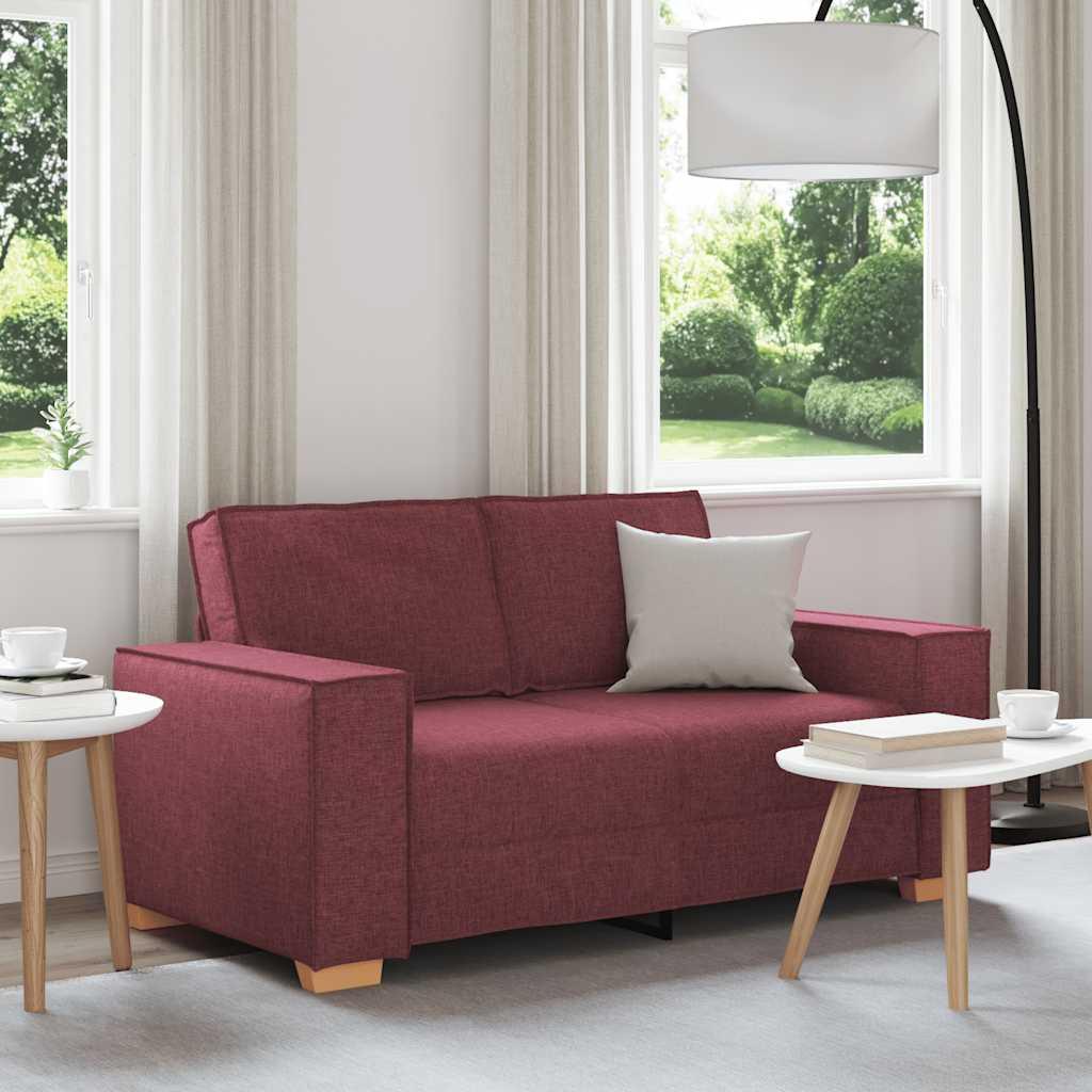 2-personers sofa vinrød 120 cm stof