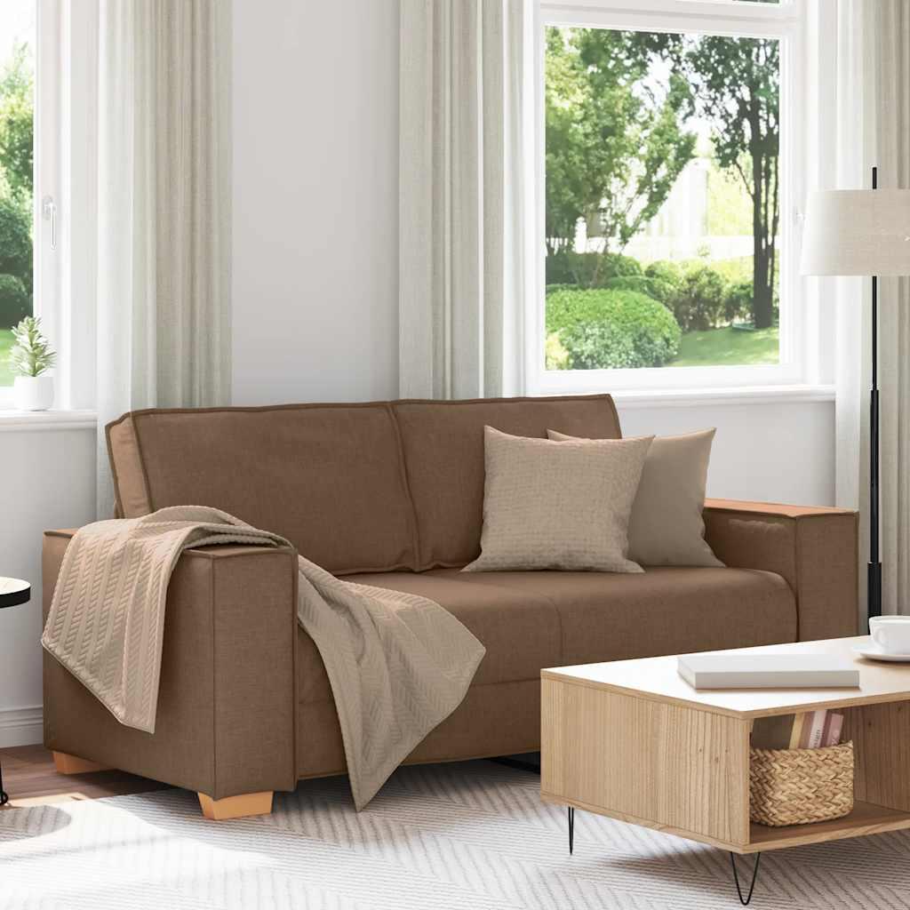2-personers sofa brun 140 cm stof