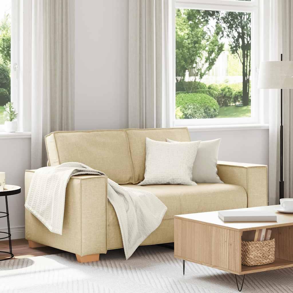 2-personers sofa cremefarvet 120 cm stof