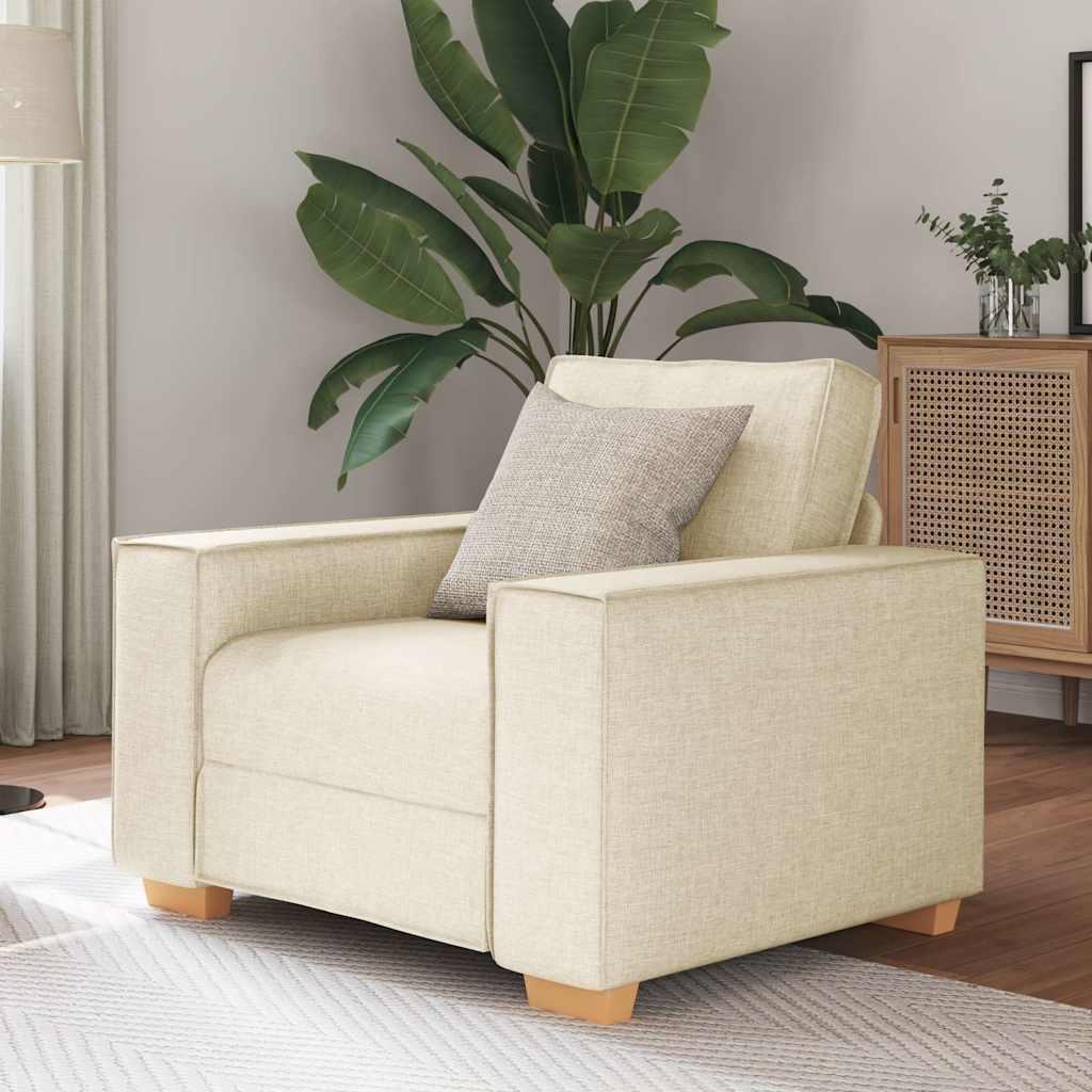 Sofastol i hør - 100 × 78 × 84 cm, lys hørfarve billede
