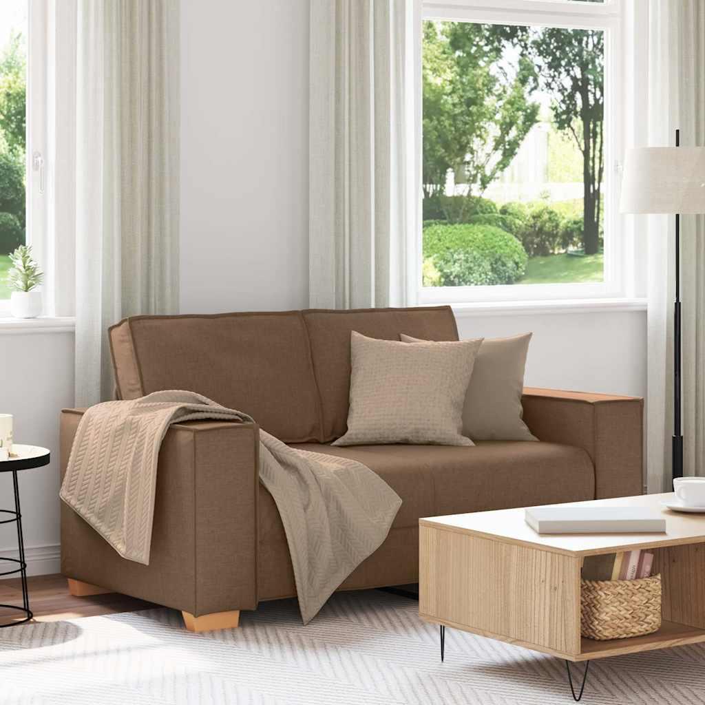 2-personers sofa brun 120 cm stof