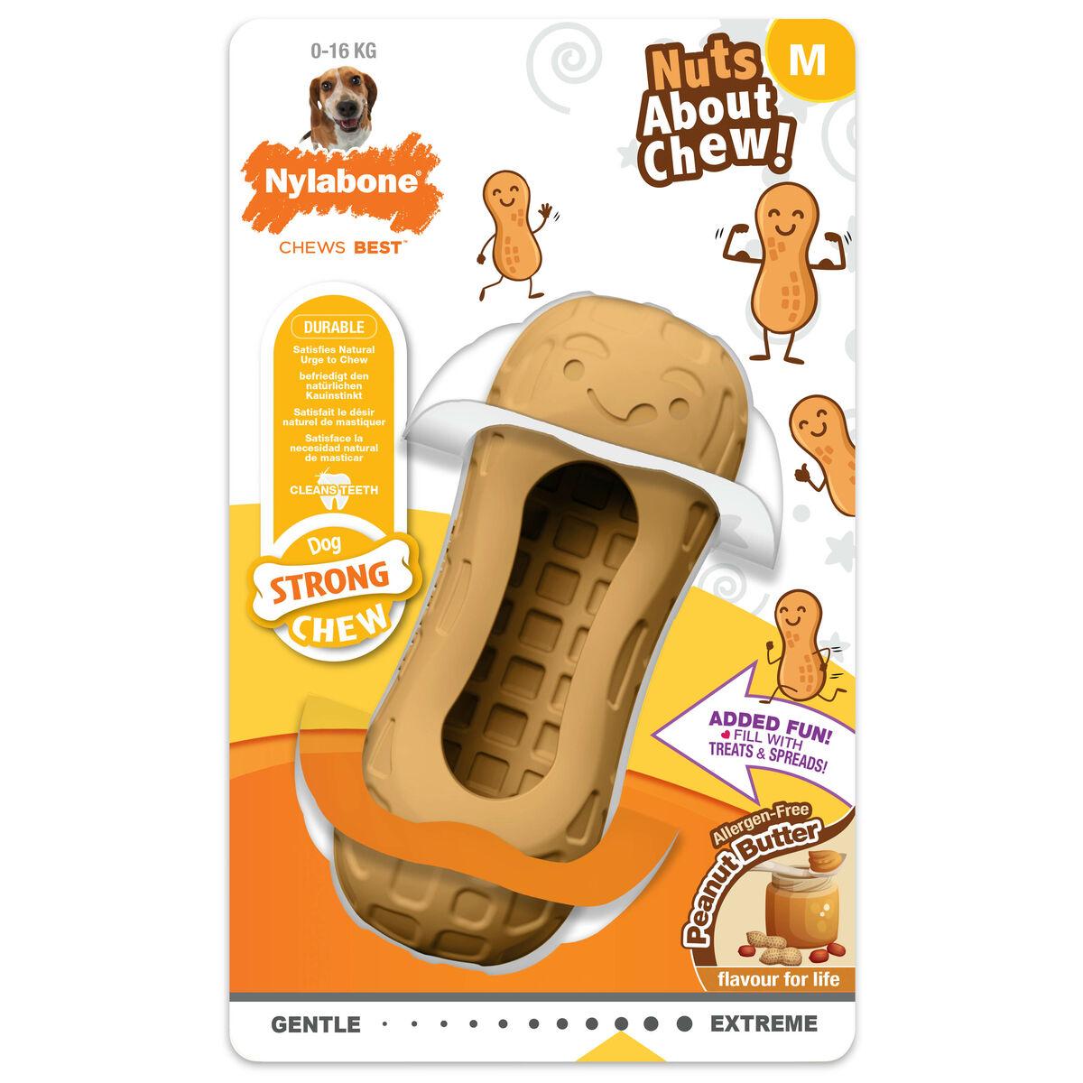 Nylabone hundelegetøj - jordnøddesmør, str. M (op til 16 kg)