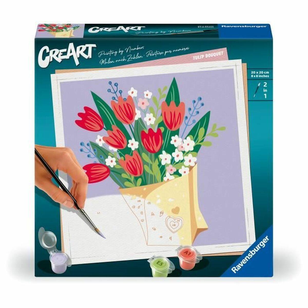 Ravensburger CreArt tegnesæt - Painting by Numbers: Tulip Bouquet