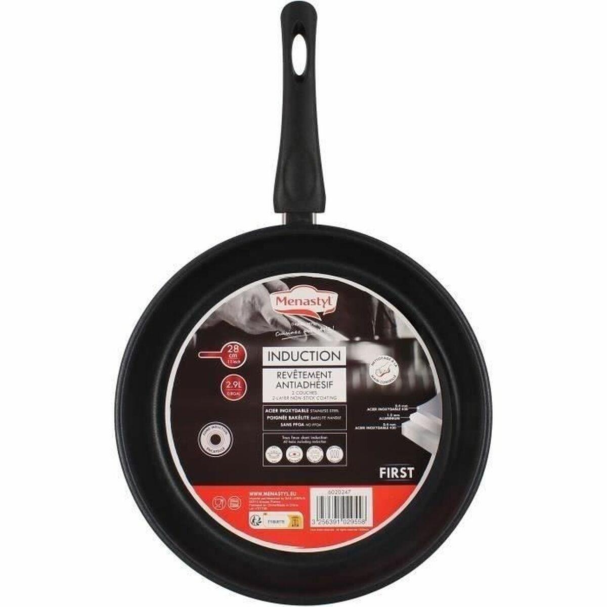 Menastyl stegepande i rustfrit stål Ø 28 cm