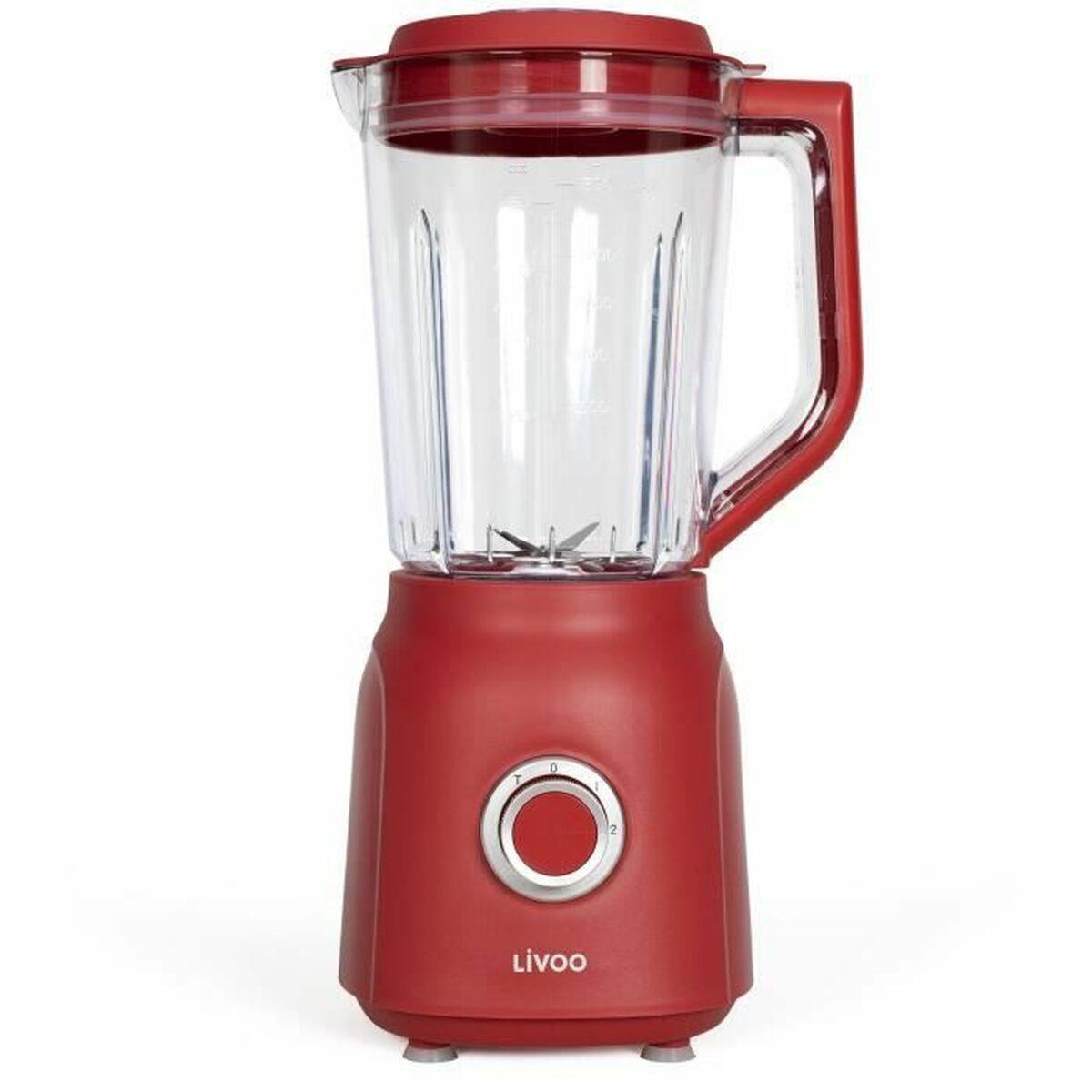 Livoo blender med kande, 1,5 l - rød