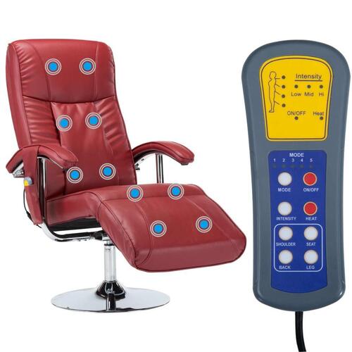 Massagestol vinrød kunstlæder