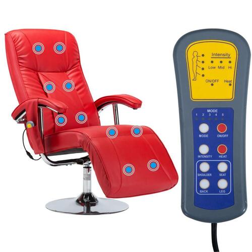 Massagestol rød kunstlæder