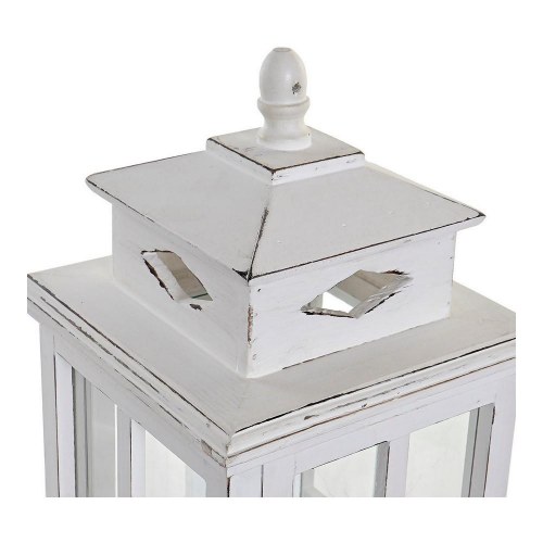 Lanterne - hvid, krystal og fyrretræ 22,5 × 22,5 × 47 cm