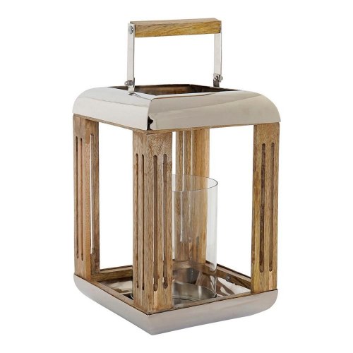 Lanterne - sølv metal og krystal, 23 x 23 x 36 cm
