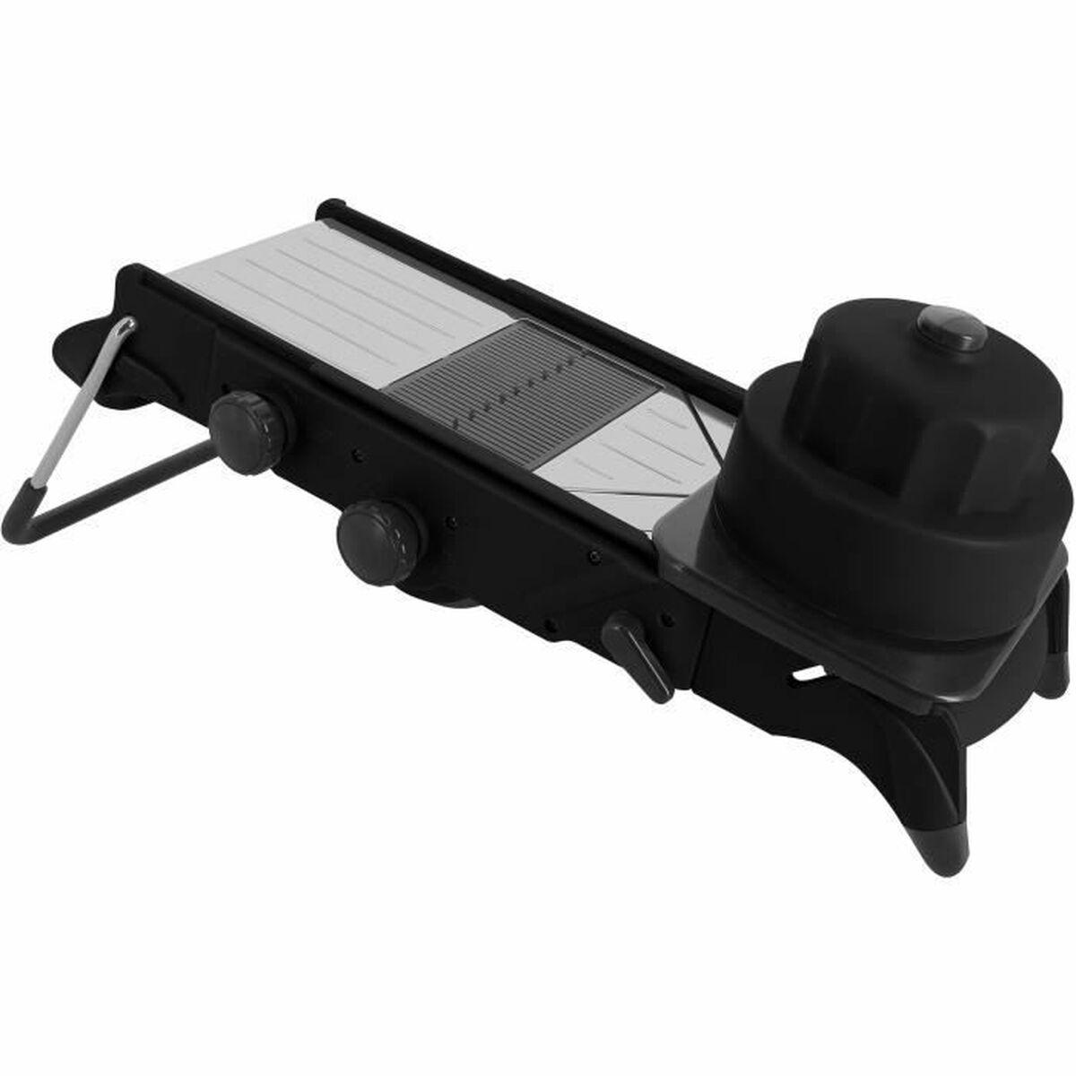 Menastyl rivejern/mandolin i stål - manuel, polypropylen og rustfrit stål/træ