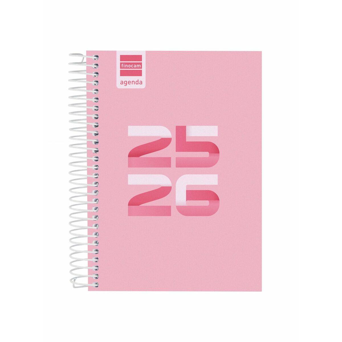 Finocam kalender/agenda 2025-2026 - spiral, rosa
