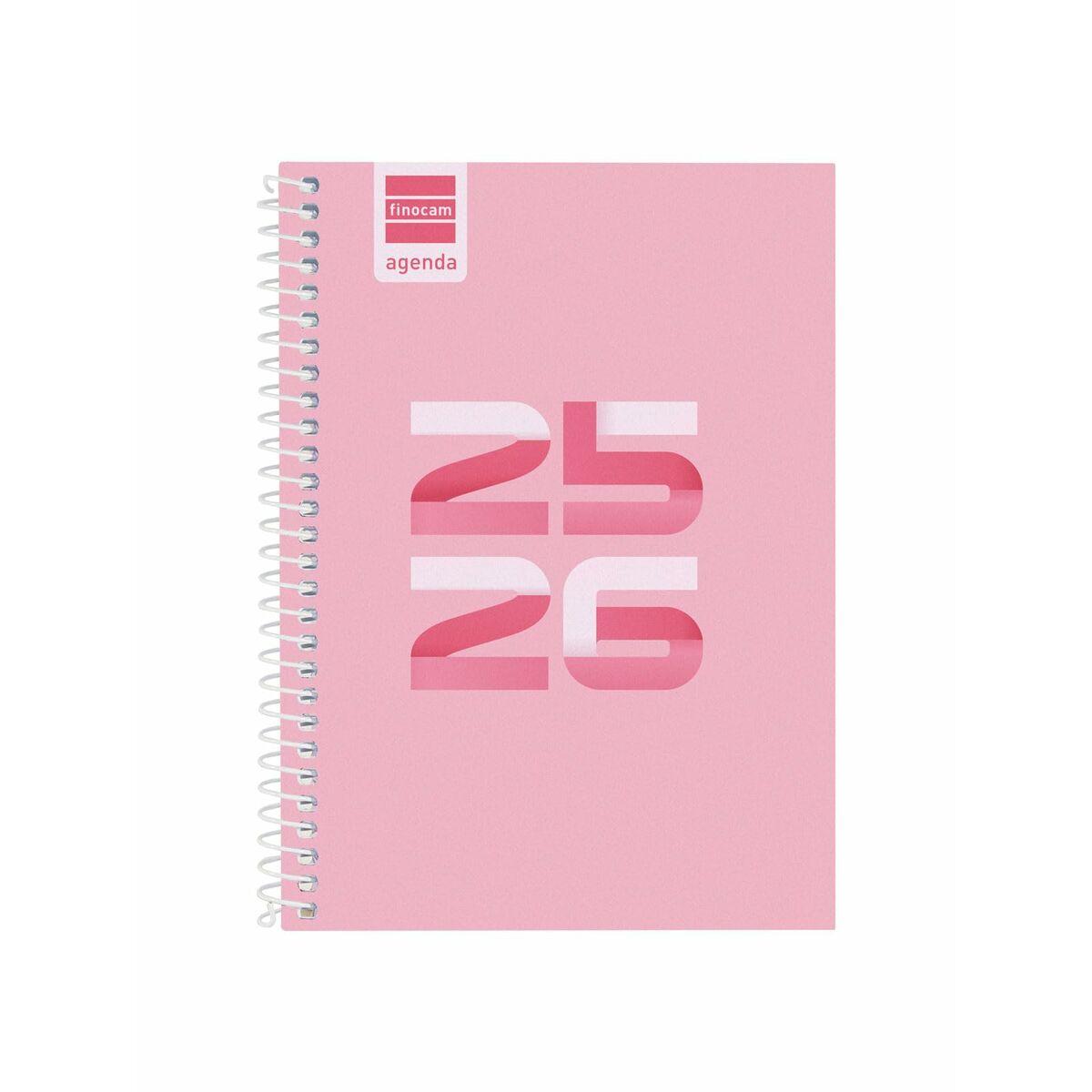 Finocam dagbog/kalender 2025-2026 - spiral, pink