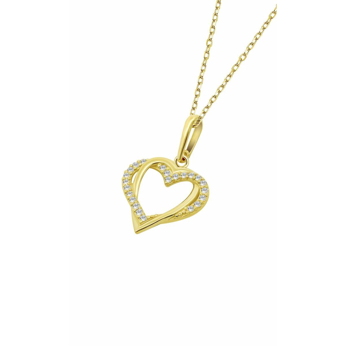 Lotus vedhæng til kvinder HIN00214/45 - gylden hjertevedhæng