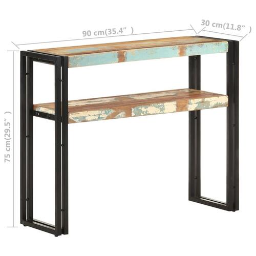 Konsolbord 90x30x75 cm massivt genbrugstræ