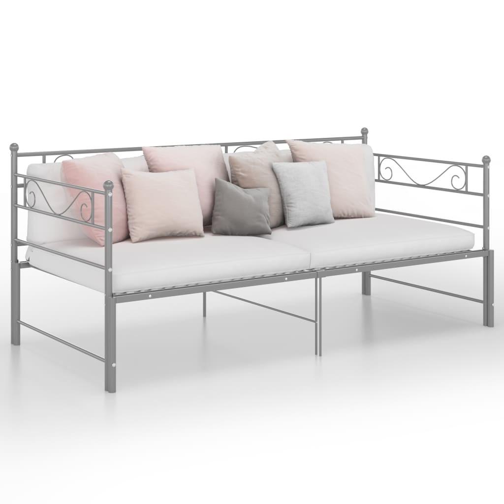 Sengestel til udtræksseng 90x200 cm metal grå