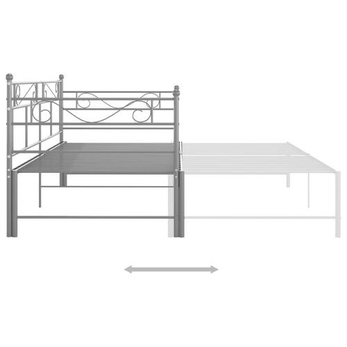 Sengestel til udtræksseng 90x200 cm metal grå