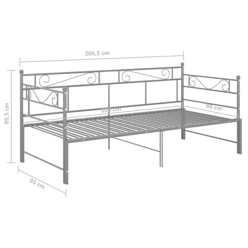 Sengestel til udtræksseng 90x200 cm metal grå