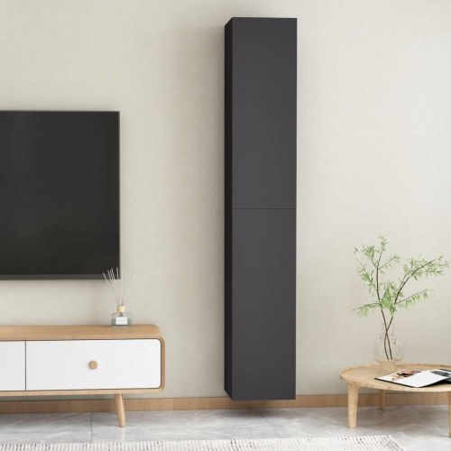 Tv-borde 2 stk. 30,5x30x90 cm konstrueret træ grå