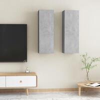Tv-borde 2 stk. 30,5x30x90 cm konstrueret træ betongrå