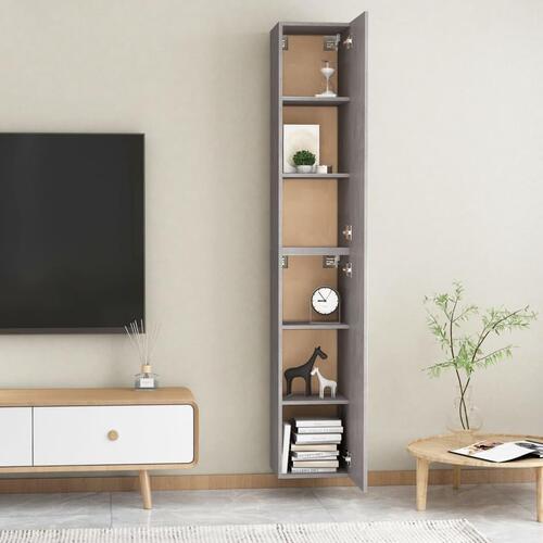 Tv-borde 2 stk. 30,5x30x90 cm konstrueret træ betongrå
