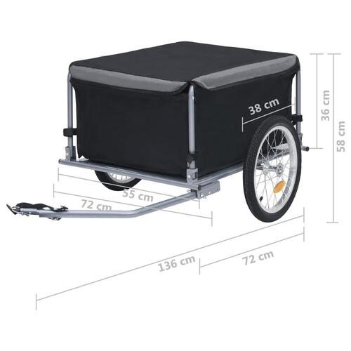Cykelvogn 65 kg sort og grå