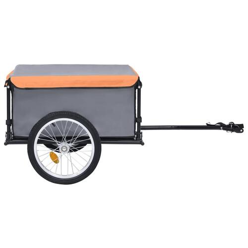 Cykelanhænger 65 kg grå og orange