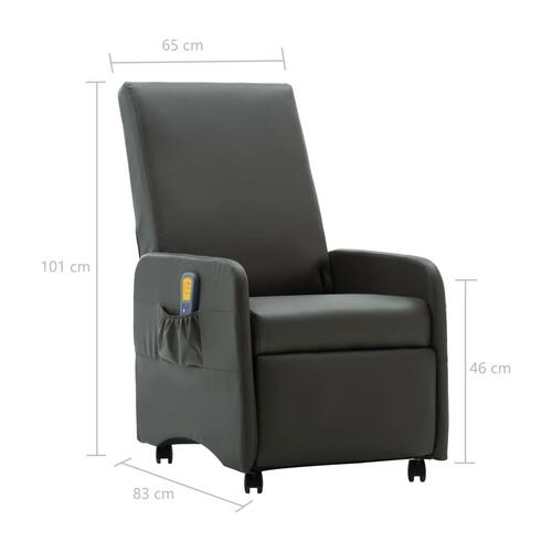 Massagestol kunstlæder grå