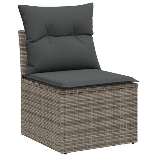 5 Stk. Have Sofa Sæt med Puder Grå Poly Rattan