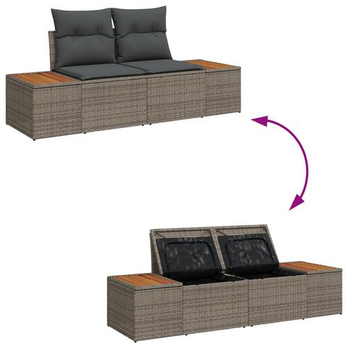 5 Stk. Have Sofa Sæt med Puder Grå Poly Rattan