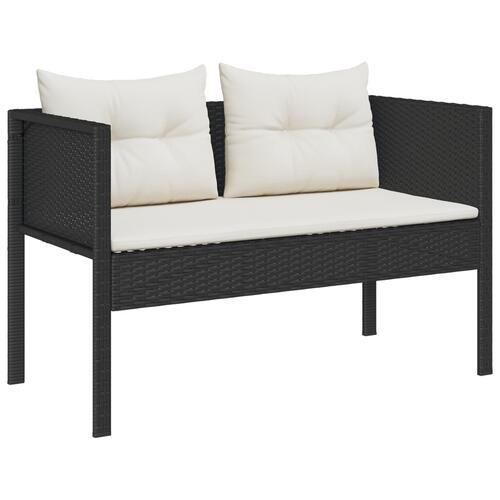 Udendørs Sofa Sæt Sort Syntetisk Rattan Medium Udendørs Sofa Sæt