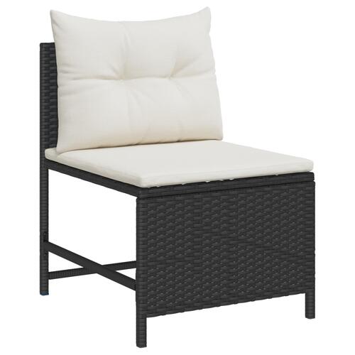 Udendørs Sofa Sæt Sort Syntetisk Rattan Medium Udendørs Sofa Sæt