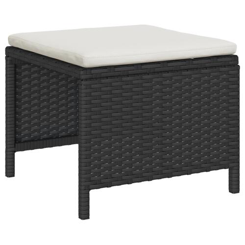 Udendørs Sofa Sæt Sort Syntetisk Rattan Medium Udendørs Sofa Sæt