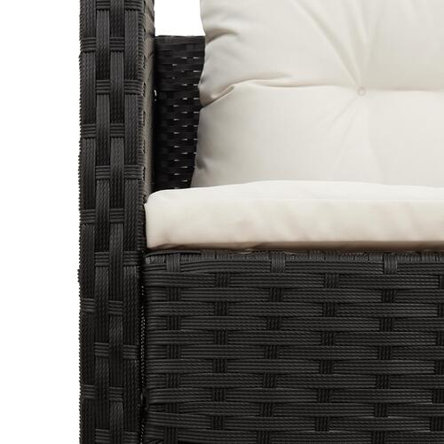 Udendørs Sofa Sæt Sort Syntetisk Rattan Medium Udendørs Sofa Sæt