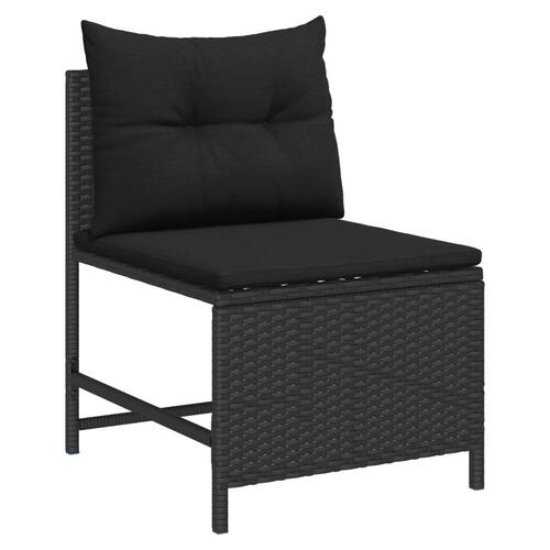 Udendørs sofasæt - Sort Rattan, Træ Medium Slidstærk