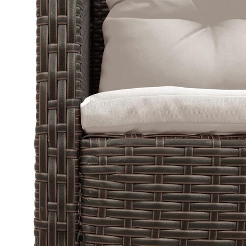 Udendørs Sofa Set Brun og Creme Rattan, Træ, Stof Medium