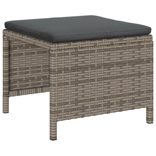 Udendørs Sofa Sæt Grå og mørkegrå Rattan, hærdet glas Mellem