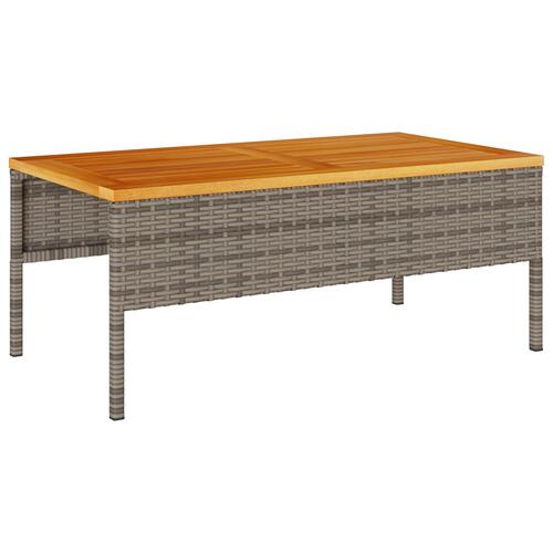 Udendørs Sofa Sæt Grå og mørkegrå Rattan, hærdet glas Mellem