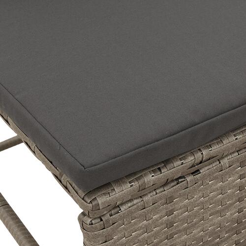 Udendørs Sofa Sæt Grå og mørkegrå Rattan, hærdet glas Mellem