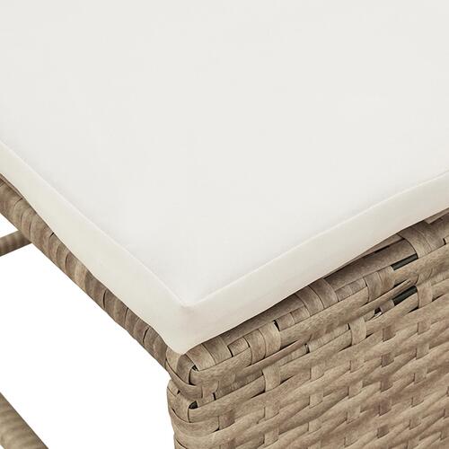 Udendørs Sofa Sæt Beige og Creme Rattan og Stof Mellem Holdbar