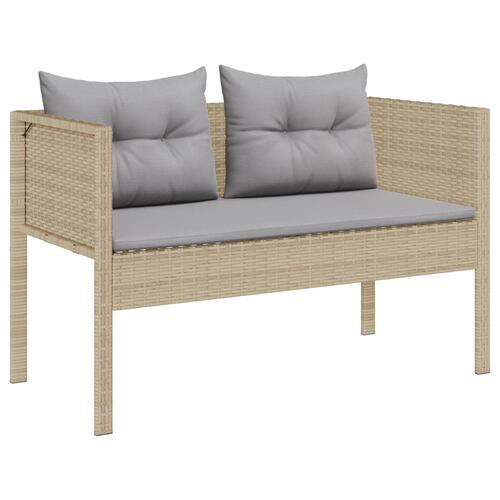 Udendørs Sofa Sæt Beige og Lysegrå Rattan, Stof Standard Holdbar
