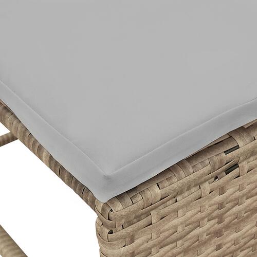 Udendørs Sofa Sæt Beige og Lysegrå Rattan, Stof Standard Holdbar